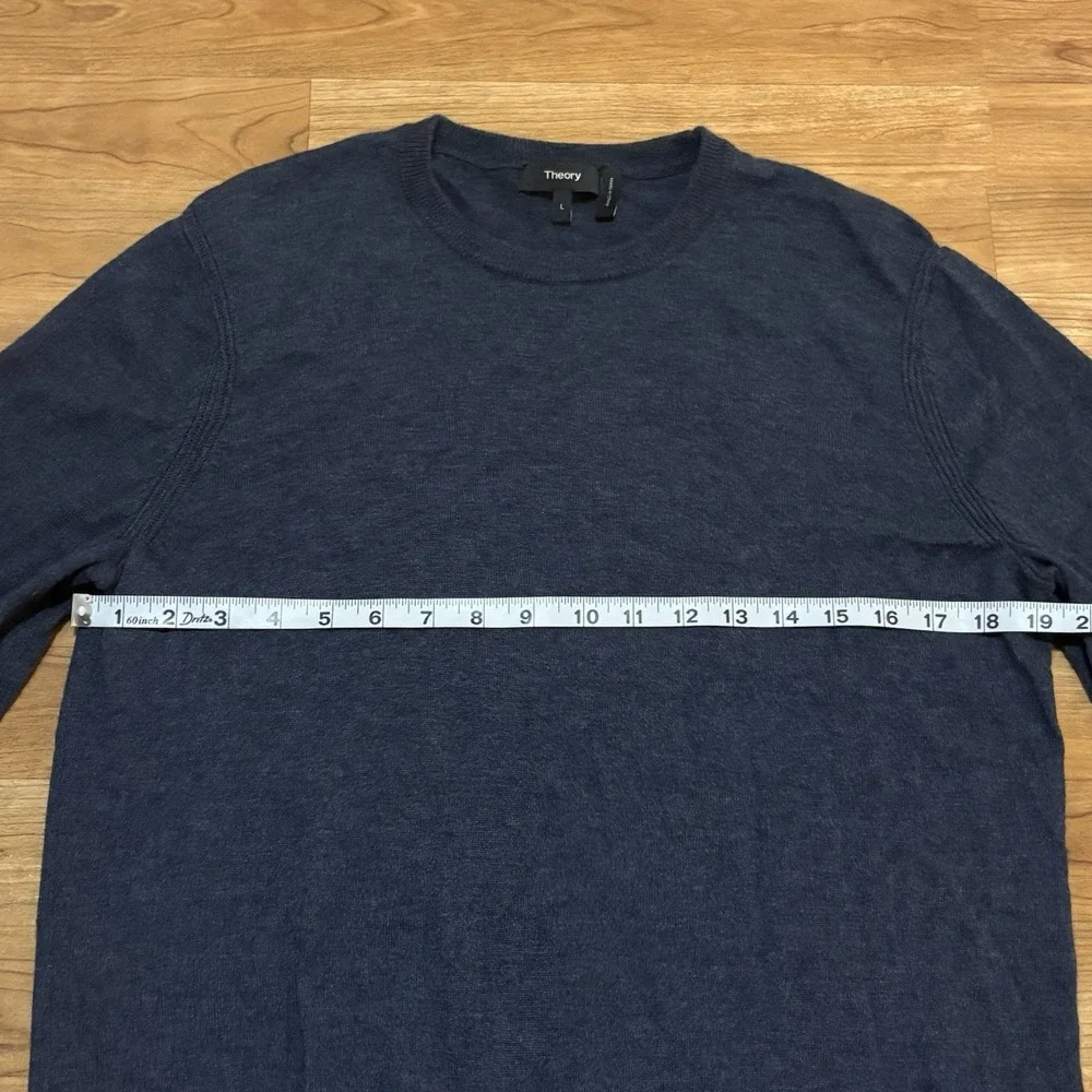 Theory Sweater Mens Large Navy Blue Wool Blend Pullover